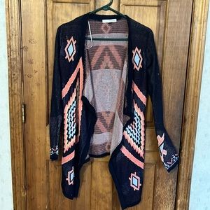 Aztec open cardigan